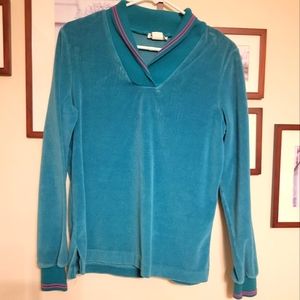 Retro vintage green velvet top